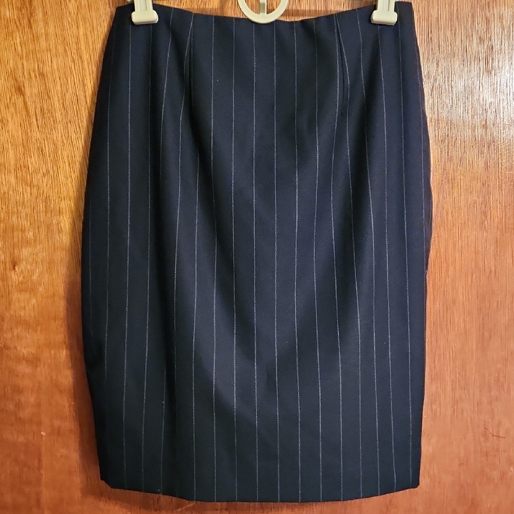 Elegant Black Pinstripe Skirt
